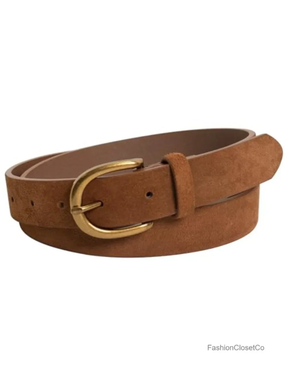 Suede Leather Belt for Women Wide Waist Belt Gold Buckle Adjustable 5 Sizes